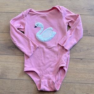 kids pink swan onesie